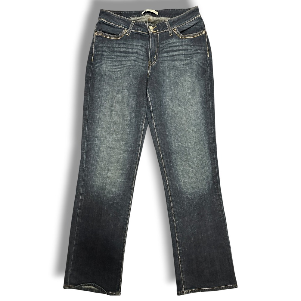 Levis Women's 529 Curvy Straight Jeans 14M Dark‎ Wash Blue Denim Stretch
